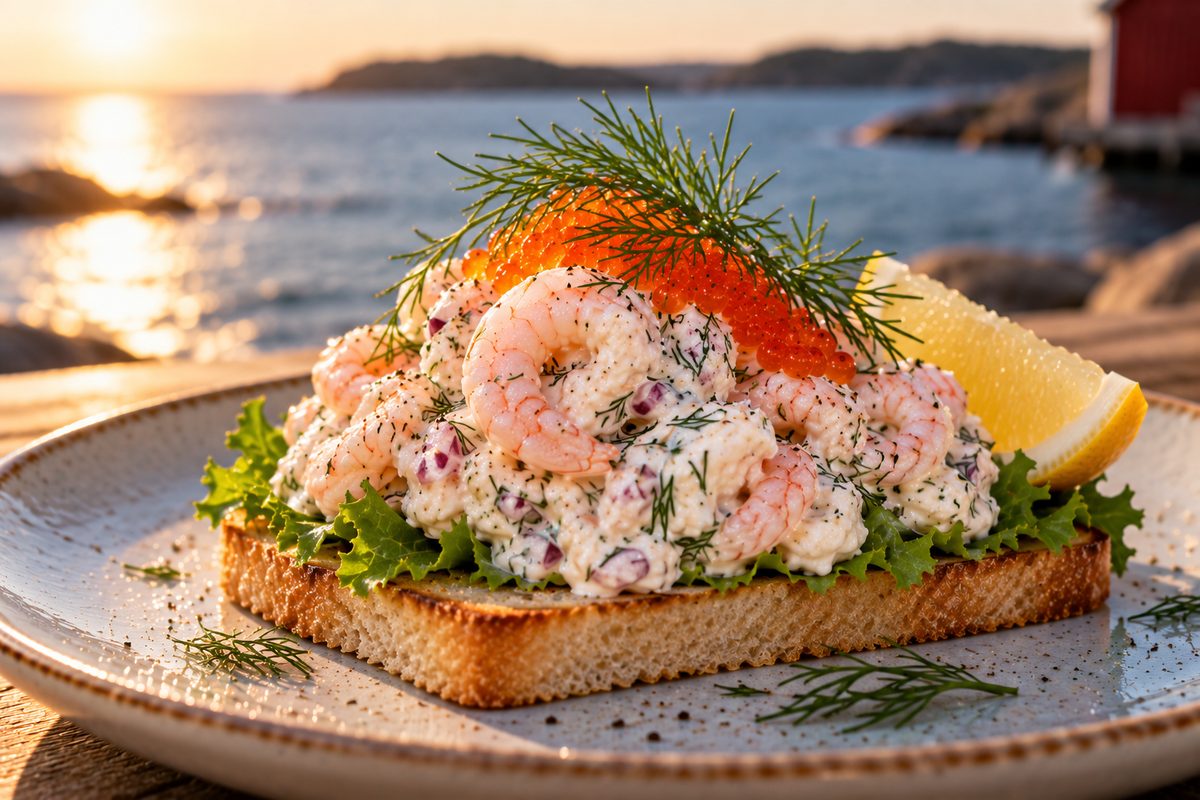 Skagenröra och toast skagen